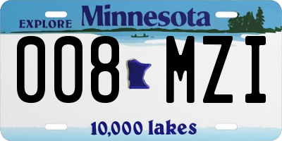 MN license plate 008MZI