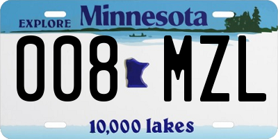 MN license plate 008MZL