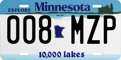 MN license plate 008MZP