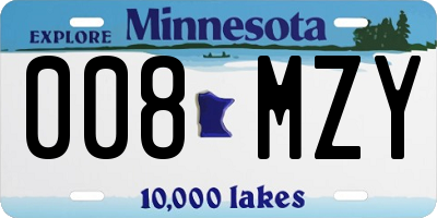 MN license plate 008MZY