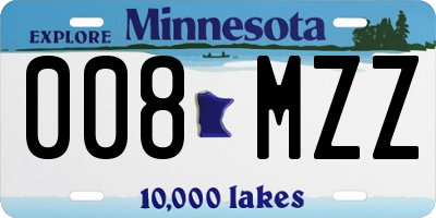 MN license plate 008MZZ