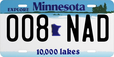 MN license plate 008NAD