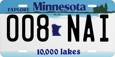 MN license plate 008NAI
