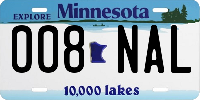 MN license plate 008NAL