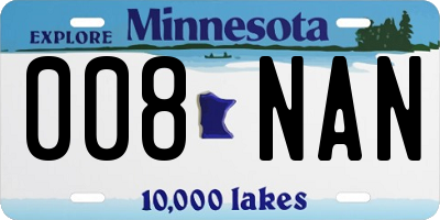 MN license plate 008NAN