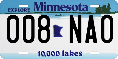 MN license plate 008NAO