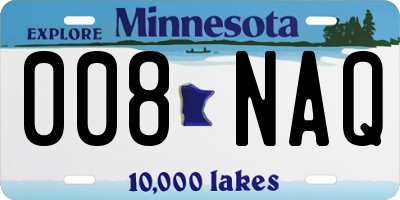 MN license plate 008NAQ