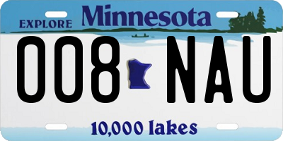MN license plate 008NAU