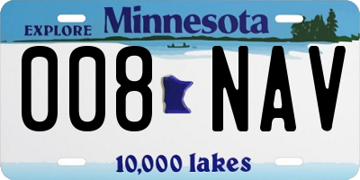 MN license plate 008NAV