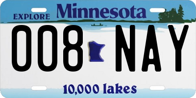 MN license plate 008NAY