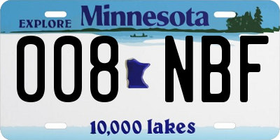 MN license plate 008NBF