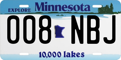 MN license plate 008NBJ