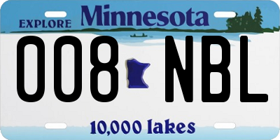 MN license plate 008NBL