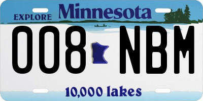 MN license plate 008NBM
