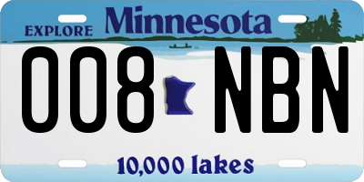 MN license plate 008NBN