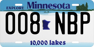 MN license plate 008NBP