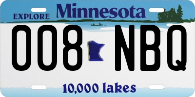 MN license plate 008NBQ