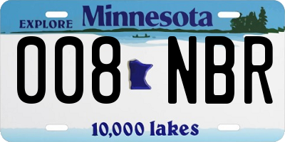MN license plate 008NBR