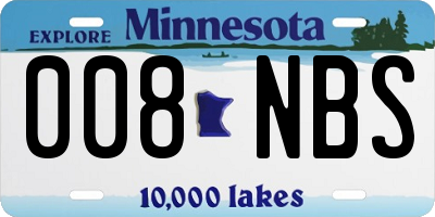 MN license plate 008NBS