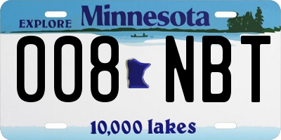 MN license plate 008NBT