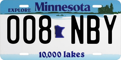 MN license plate 008NBY