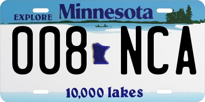 MN license plate 008NCA