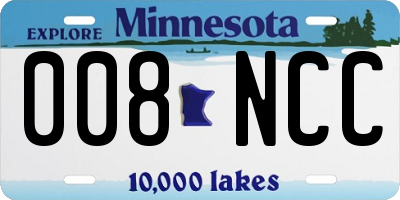 MN license plate 008NCC