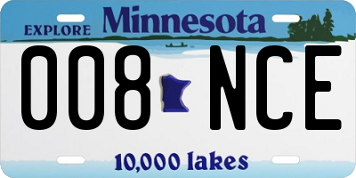 MN license plate 008NCE