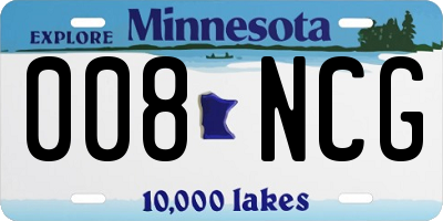 MN license plate 008NCG