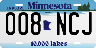 MN license plate 008NCJ