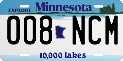 MN license plate 008NCM