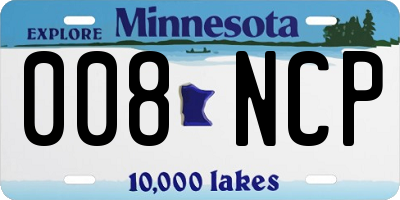 MN license plate 008NCP
