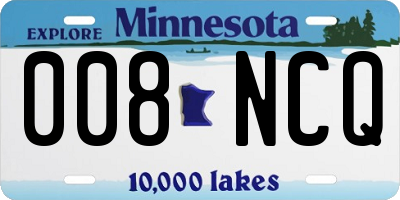 MN license plate 008NCQ