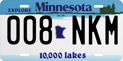 MN license plate 008NKM
