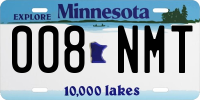 MN license plate 008NMT