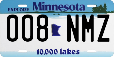 MN license plate 008NMZ