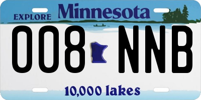 MN license plate 008NNB