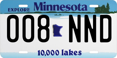 MN license plate 008NND