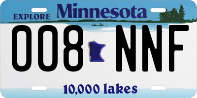 MN license plate 008NNF