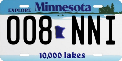 MN license plate 008NNI