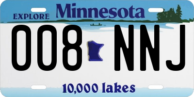 MN license plate 008NNJ