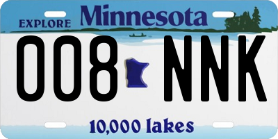 MN license plate 008NNK