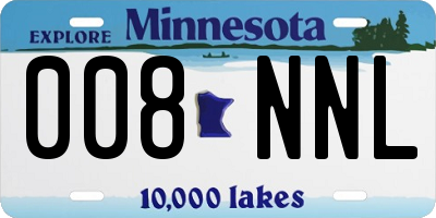 MN license plate 008NNL