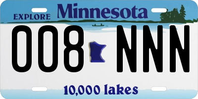 MN license plate 008NNN