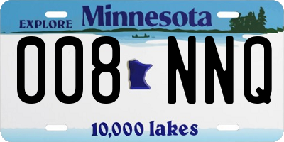 MN license plate 008NNQ
