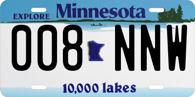 MN license plate 008NNW
