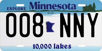 MN license plate 008NNY