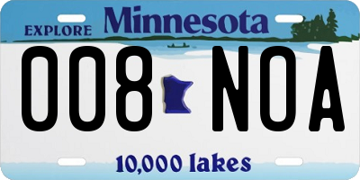 MN license plate 008NOA