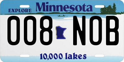 MN license plate 008NOB