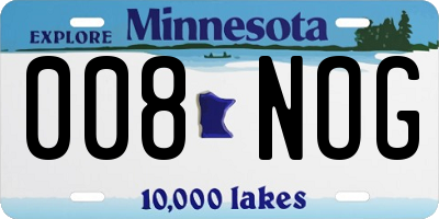 MN license plate 008NOG